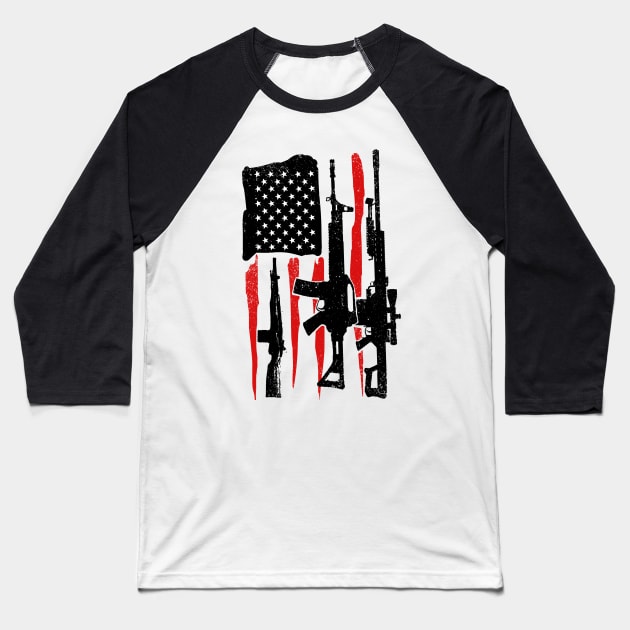 American Hero Flag Baseball T-Shirt by barmalisiRTB